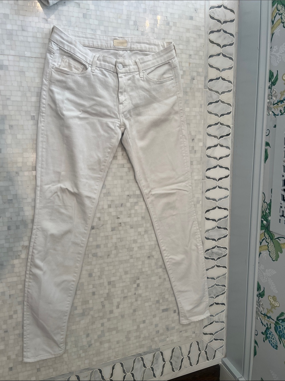 MOTHER White Skinny Jeans